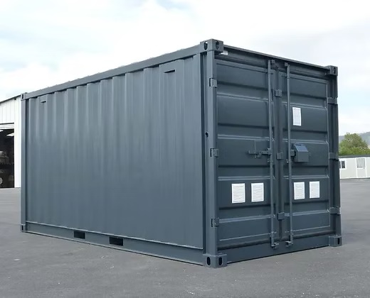 15-Fuß-Container mit Elektroinstallation, Lüftungsgittern und Schlüsselschloss